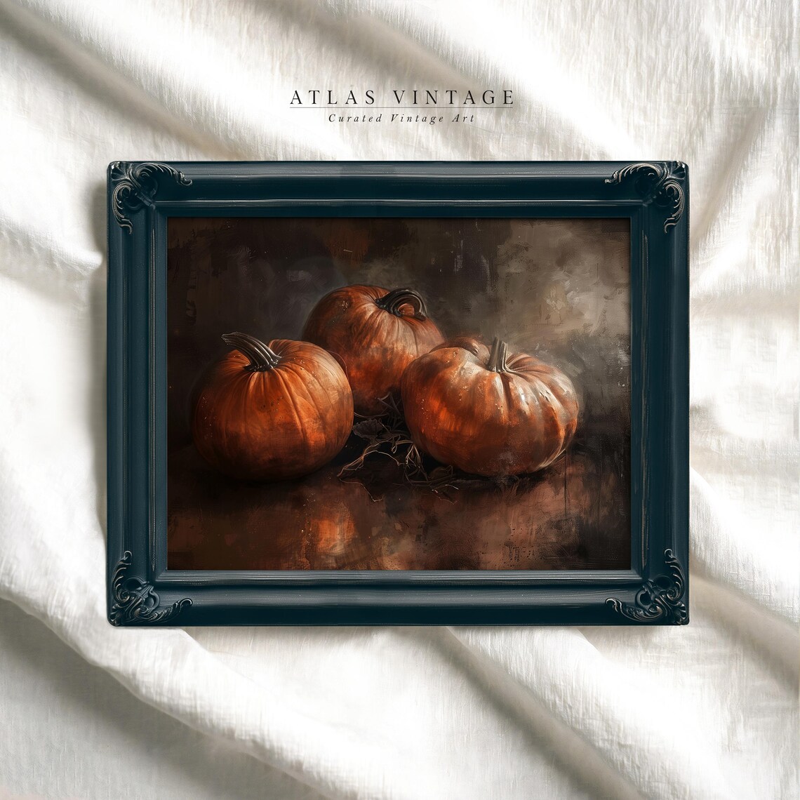 Vintage Halloween Pumpkin Art Print, Rustic Fall Decor - Image 4