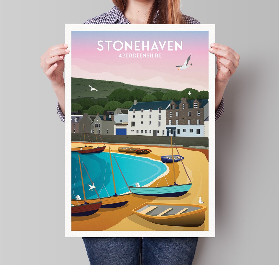 Stonehaven Harbour, Aberdeenshire Scotland Art Print