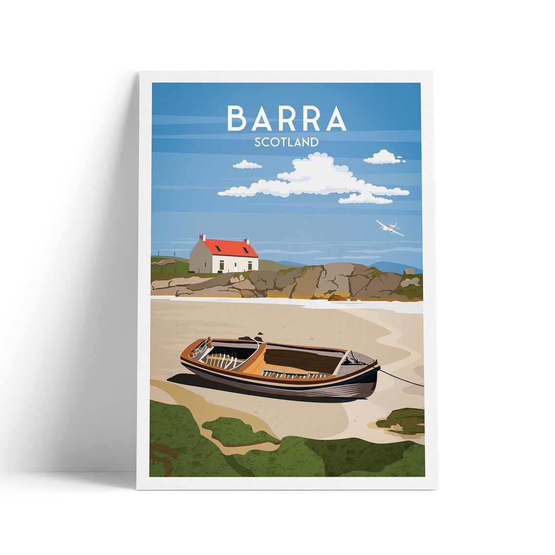 Barra Travel Poster, Scottish Islands Wall Art