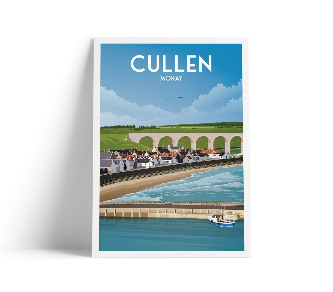 Cullen Moray Firth Viaduct Harbour Travel Poster