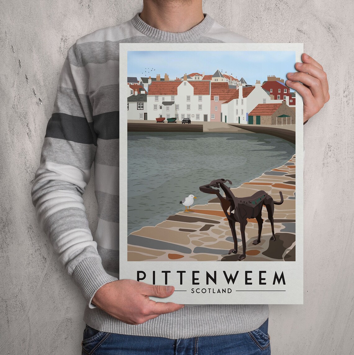 Pittenweem Fife Travel Poster, East Neuk Print