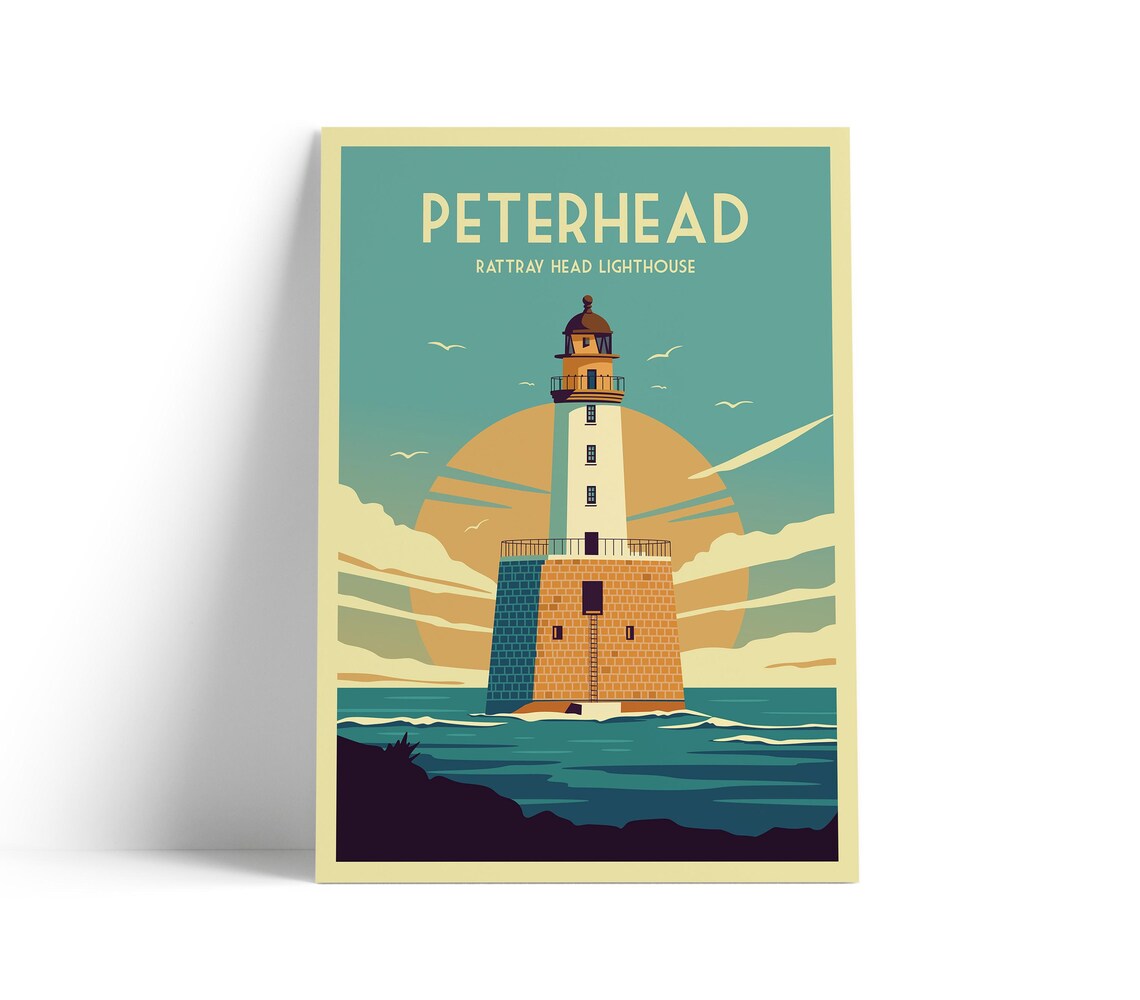 Peterhead Rattray Travel Poster, Scotland