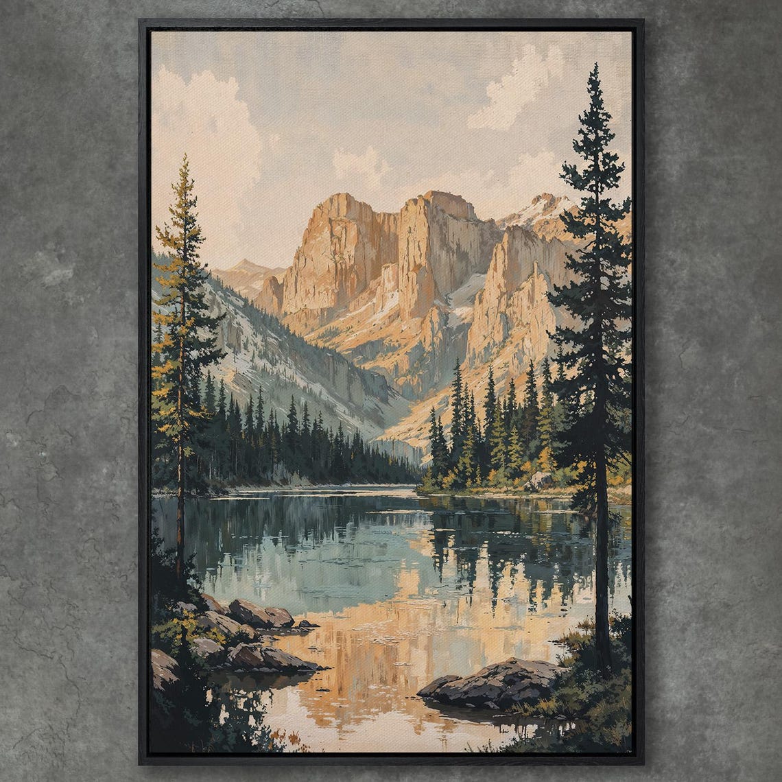 Alpine Lake Reflection Beneath Majestic Rocky Mountain Peaks Poster