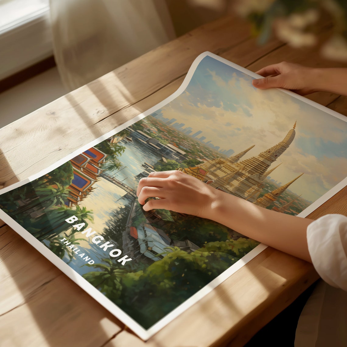 Bangkok Travel Poster Bangkok Print Bangkok Wall Art Retro City Print Thailand Wall Art Home Decor Summer Print Thailand Travel Art - Image 2