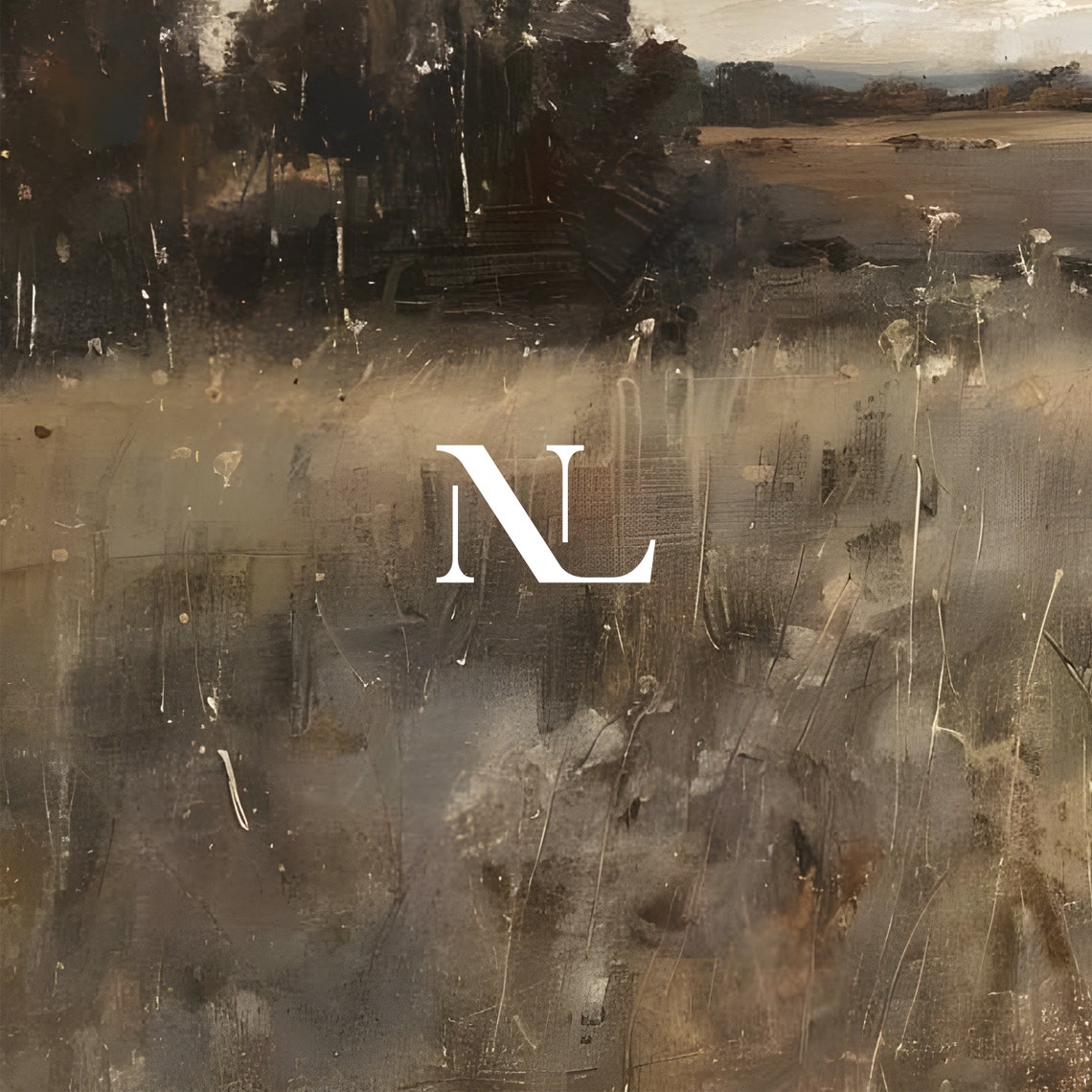 Serene Golden Field Landscape With Trees Under Cloudy Sky Poster - Image 6