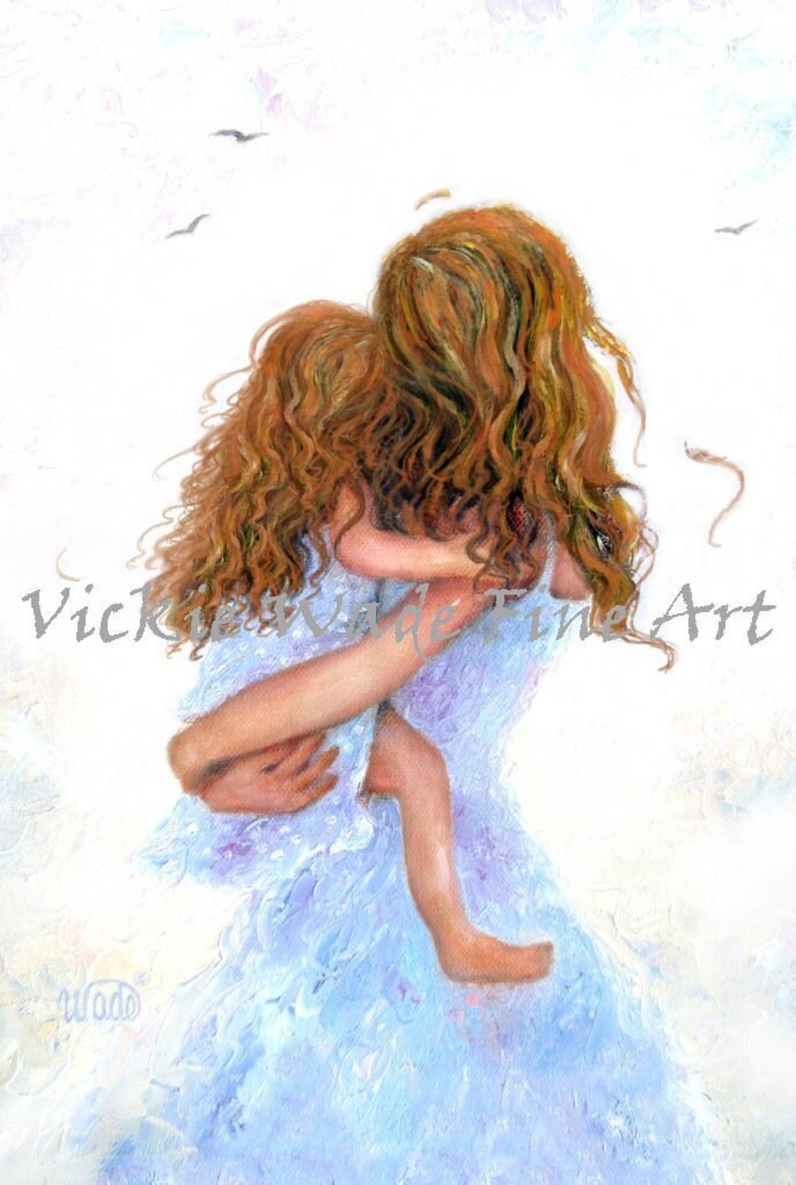 Redhead Mother Hugging Her Redheaded Daughter Tenderly Poster