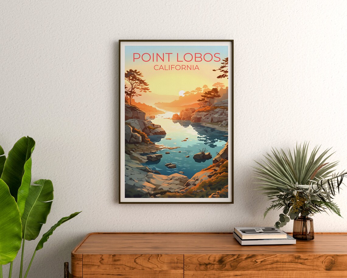 Point Lobos Travel Poster, California Nature Art Print - Image 3