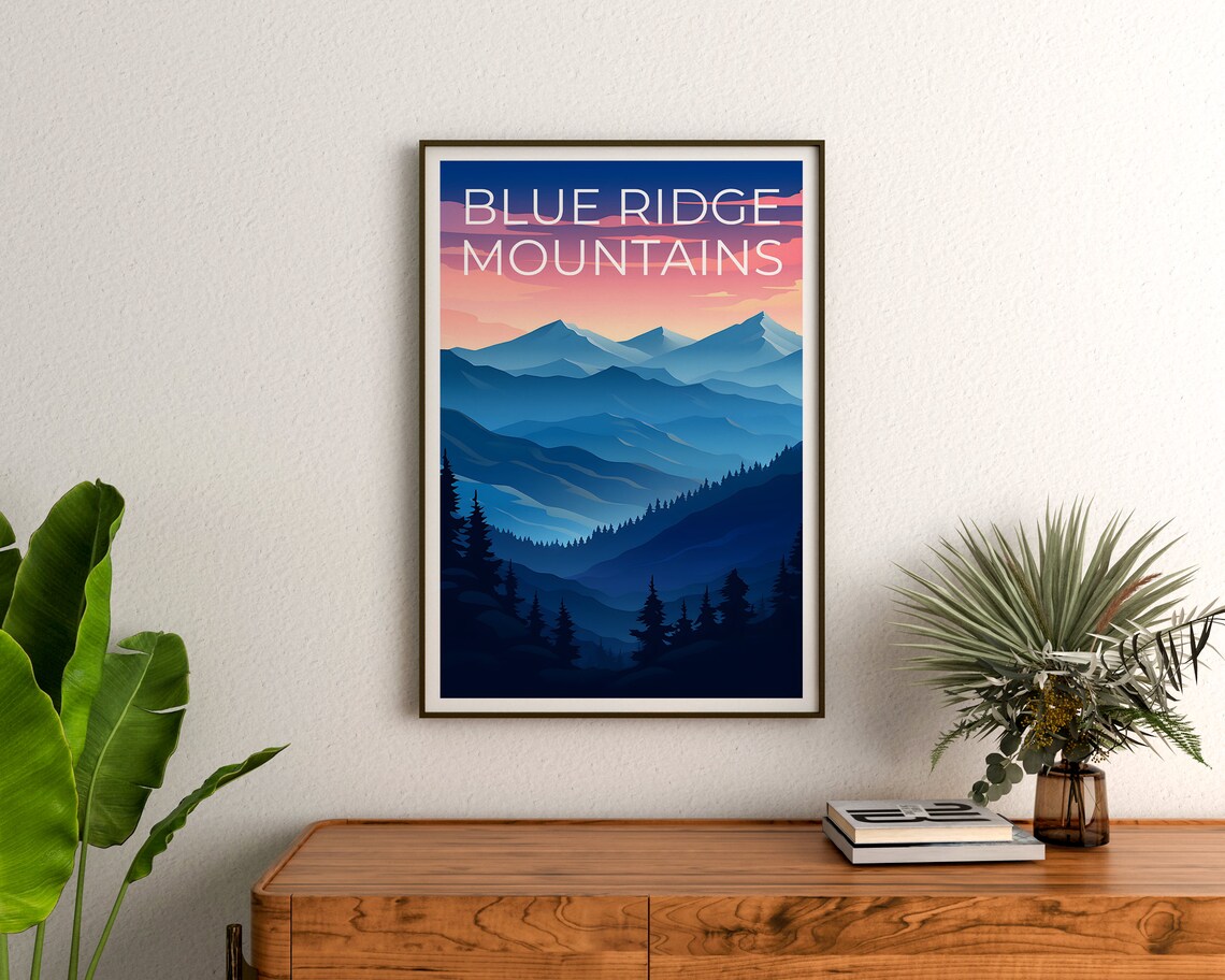 Blue Ridge Travel Poster, Mountain Landscape - Image 3