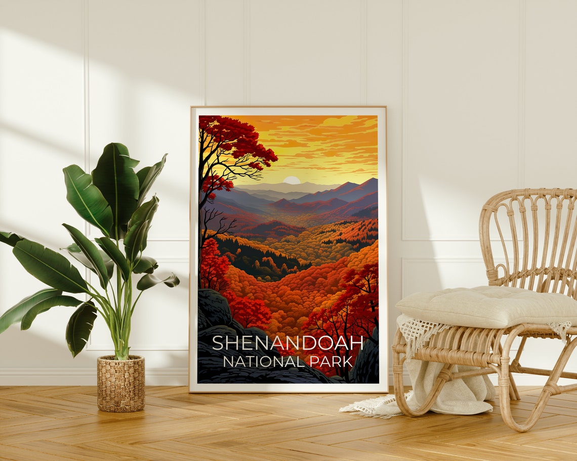 Shenandoah National Park Autumn Sunset Blue Ridge Overlook Poster - Image 2