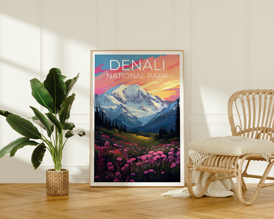 Denali National Park Poster, Alaska Mountain Print - Image 2