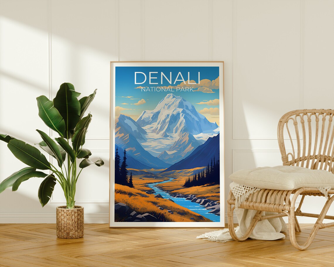 Denali Travel Poster, Alaska Mountain Landscape - Image 2