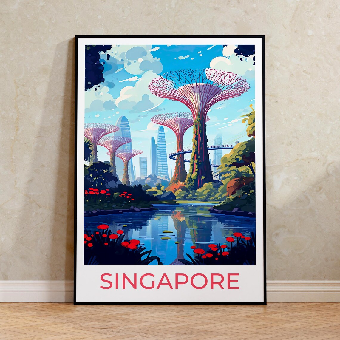 Singapore Gardens By The Bay Travel Poster, Supertree Grove