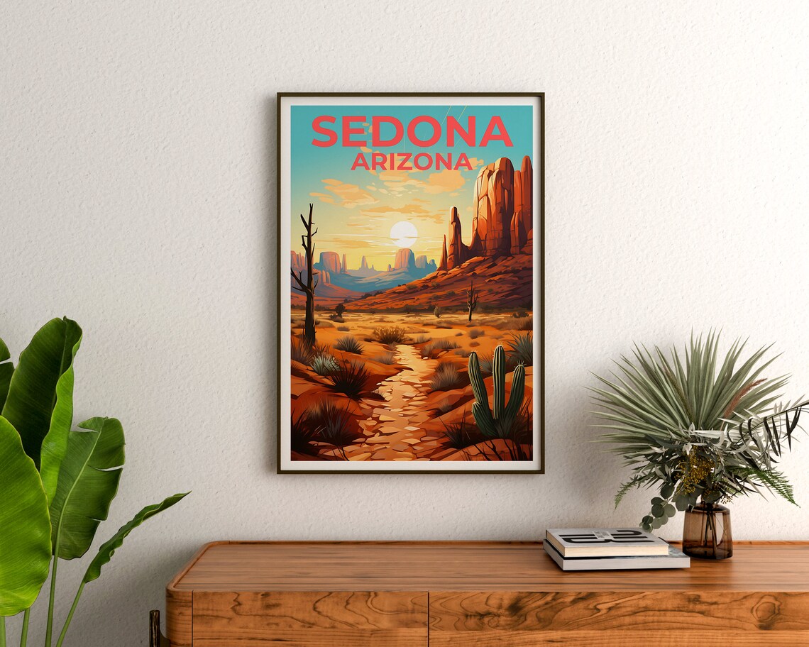 Sedona Travel Poster, Arizona Landscape Art Print - Image 3