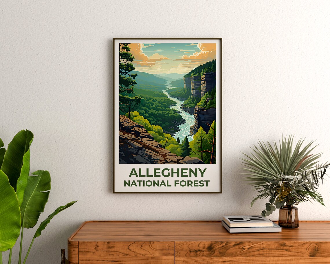 Allegheny Forest Travel Poster, Pennsylvania Art Print - Image 3