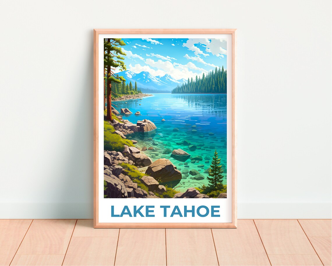 Lake Tahoe Travel Poster, California and Nevada - Image 4