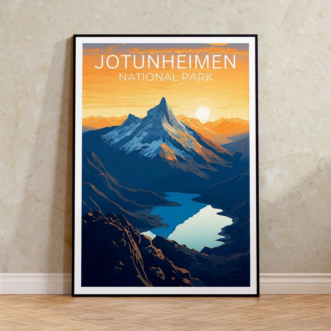 Jotunheimen Travel Poster, Norway Mountain Print