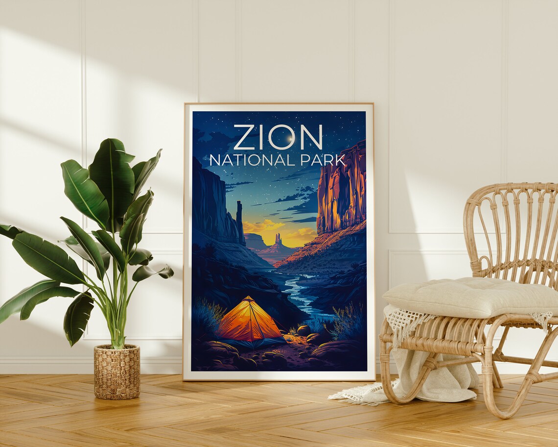 Zion National Park Travel Poster, Utah Landscape - Image 2