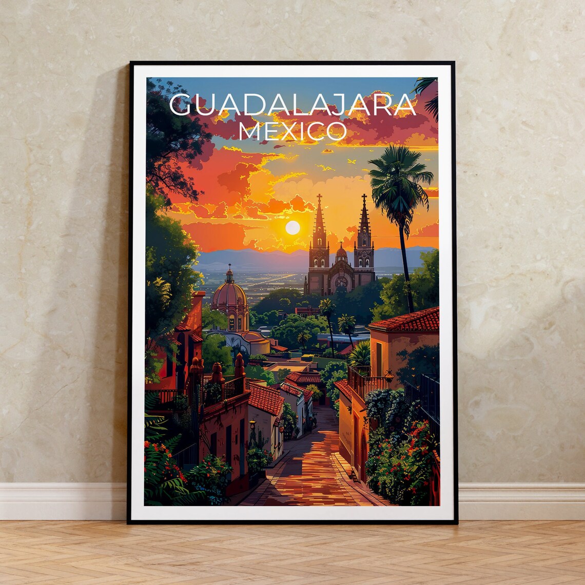 Guadalajara Travel Poster, Mexico Art Print