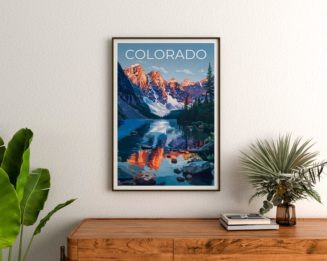 Colorado Travel Poster, Rocky Mountains Art Print - Image 3