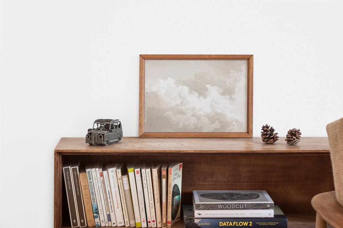 Vintage Cloud Art Print, Neutral Pastel Nursery - Image 2