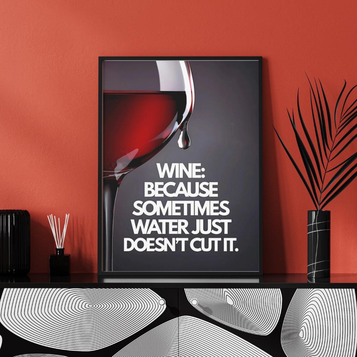 Wine Poster, Funny Kitchen Wall Art Print - Image 3