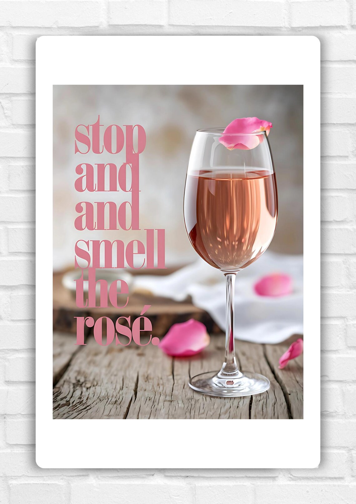 Rose Poster Art, Modern Wine Saying - Image 2