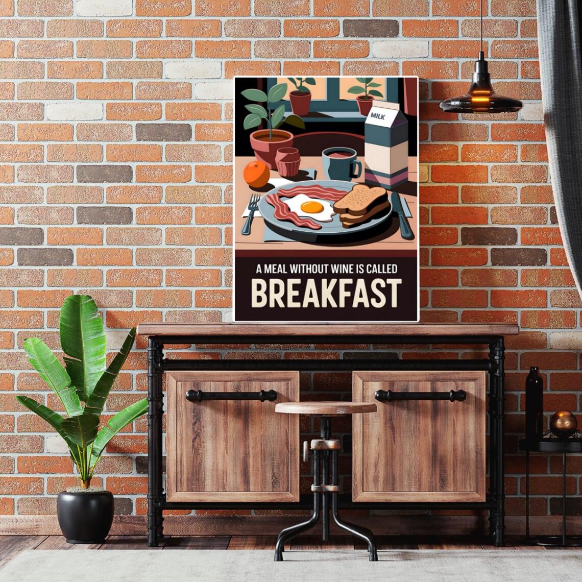 A Meal Without Wine Is Called Breakfast Funny Food Quote Poster - Image 5