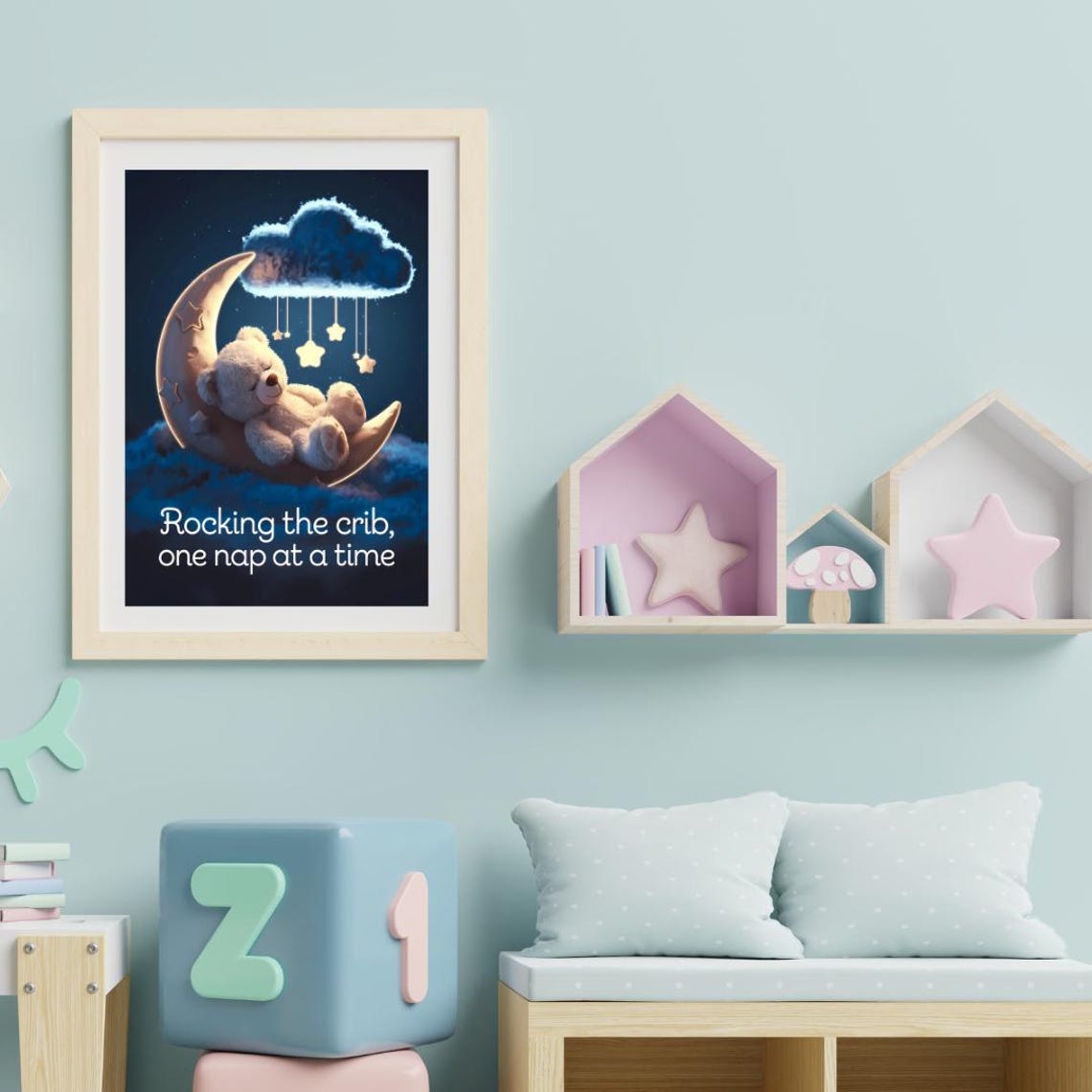 Baby Nursery Wall Art Funny Room Decor Cute Prints New Parent Gifts Funny Nursery Art Baby Shower Gifts Cute Teddy Bear Print - Image 3