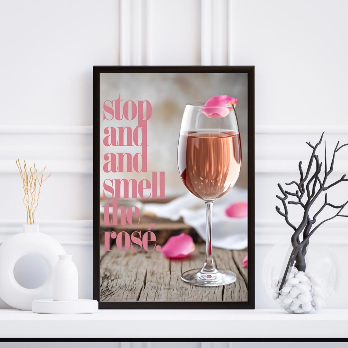 Rose Poster Art, Modern Wine Saying - Image 3