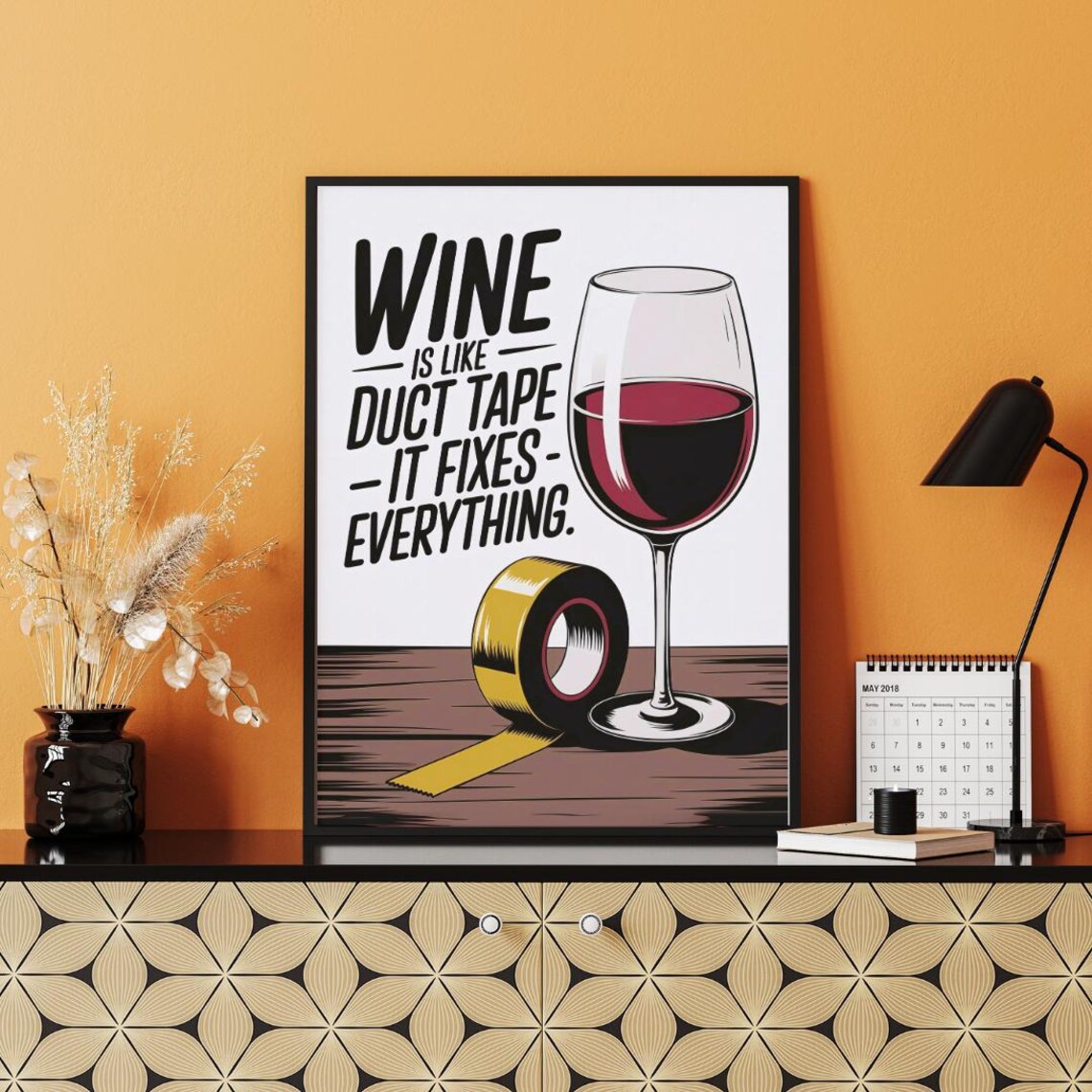 Wine Fixes Everything, Funny Kitchen Decor Poster - Image 4