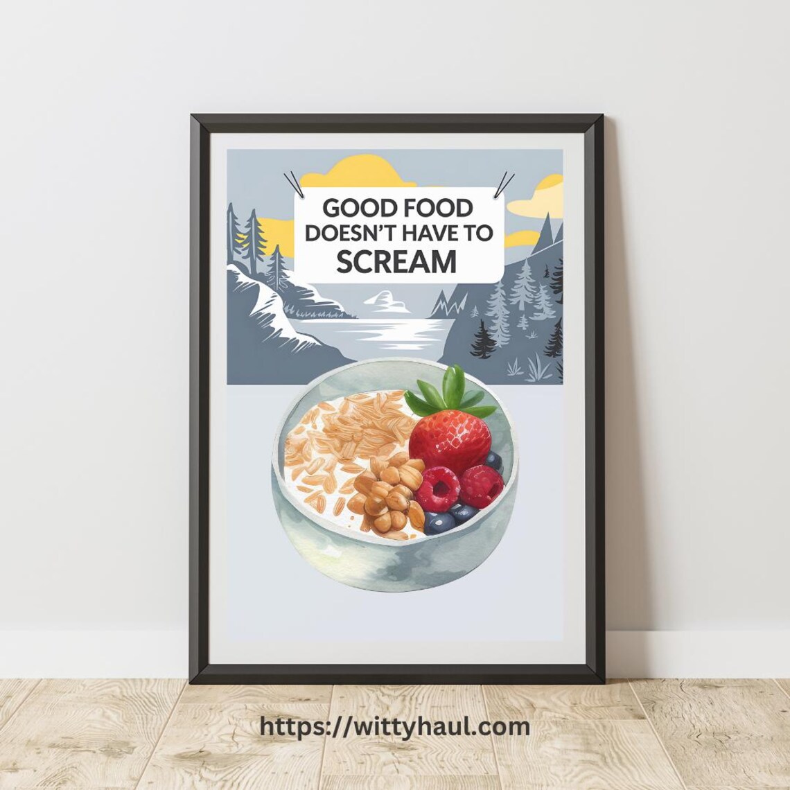 Funny Vegan Kitchen Art Print, Vegetarian Gift