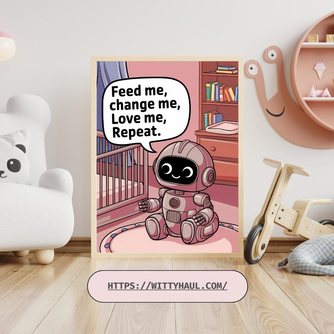 Cute Robot Print Funny Room Decor Cute Prints New Parent Gifts Funny Nursery Artwork Baby Shower Gifts Kids Room Wall Art Boys Room - Image 6