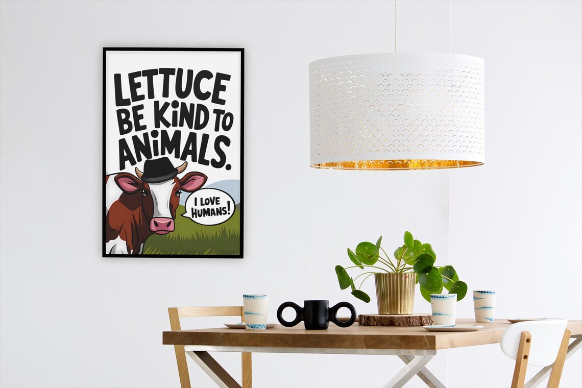 Funny Vegan Kitchen Art, Vegetarian Gift Ideas - Image 2