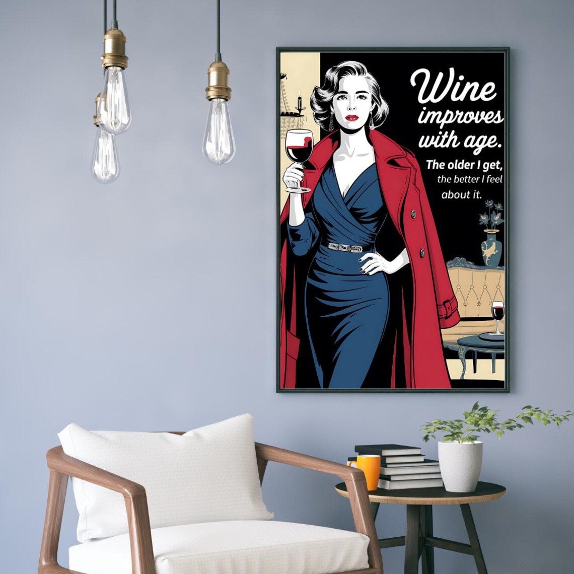 Wine Poster, Funny Wine Quotes Kitchen Art - Image 4