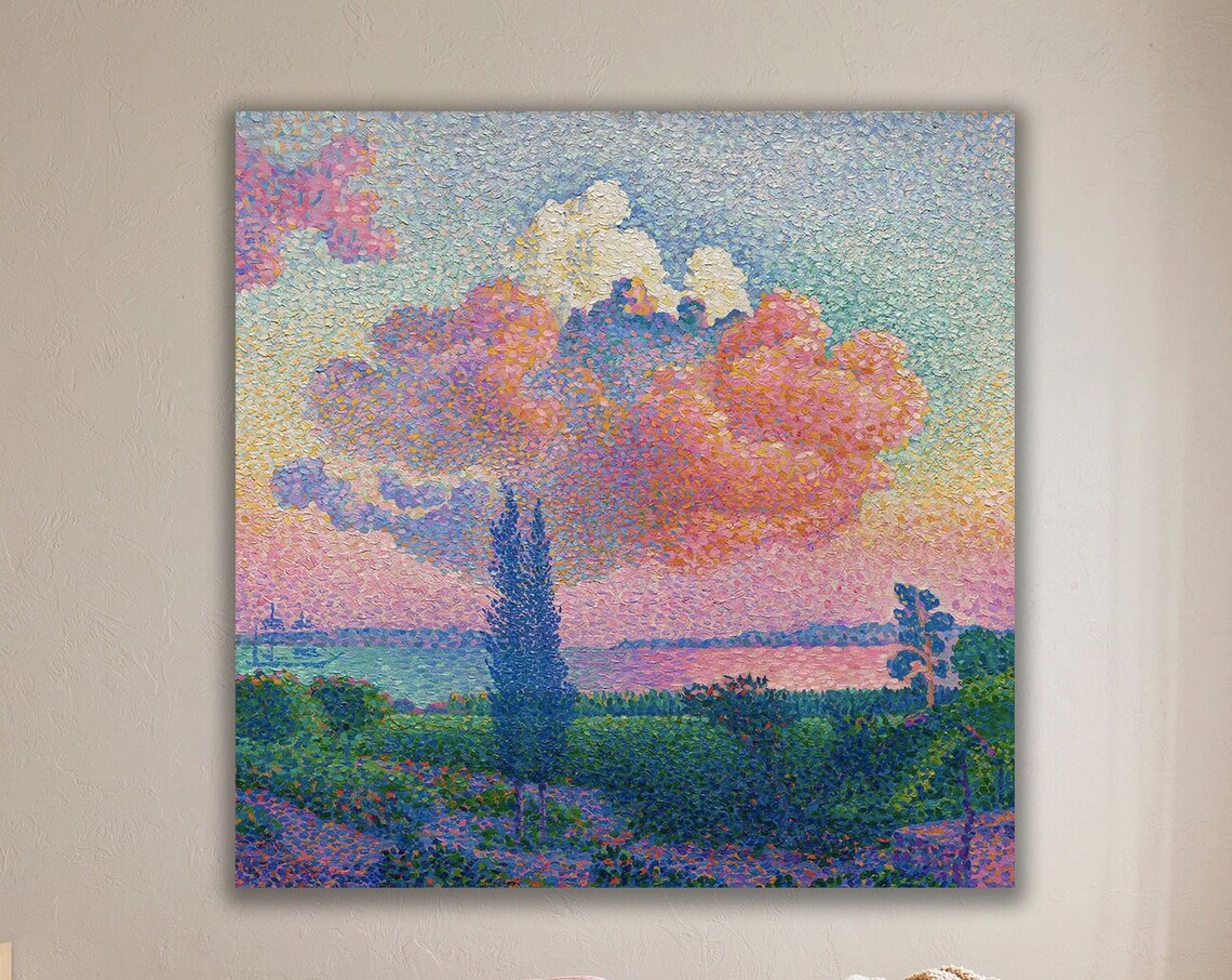 Henri Edmond Cross The Pink Cloud 1896 Pointillist Sky Landscape Poster