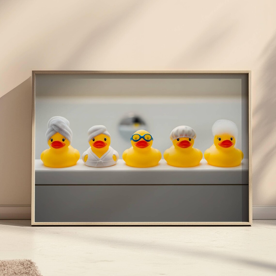 Rubber Duck Print Cute Bathroom Decor Toilet Funny Art Kids Bath Wall