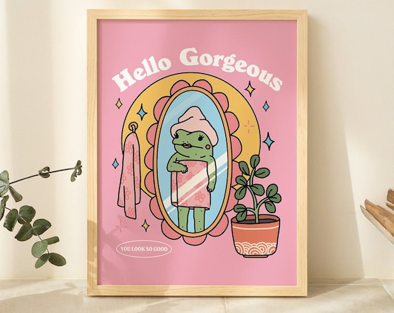 Girly Frog Self Love Positivity Quote Poster