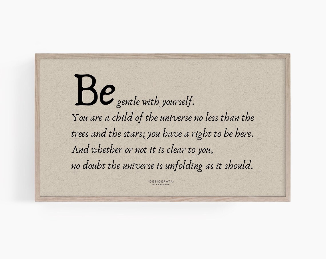 Desiderata Quote Neutral Office Art Print