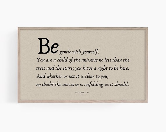 Desiderata Quote Neutral Office Art Print