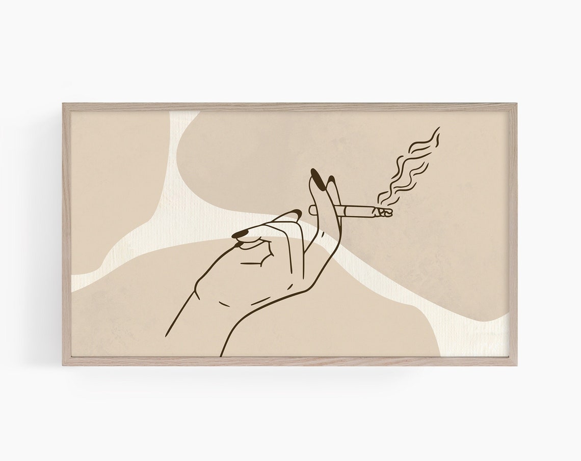 Frame Tv Art Retro Tv Art For Frame Tv 4k Tv Frame Art Woman Smoking