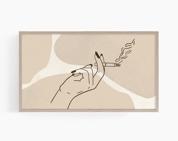 Frame Tv Art Retro Tv Art For Frame Tv 4k Tv Frame Art Woman Smoking