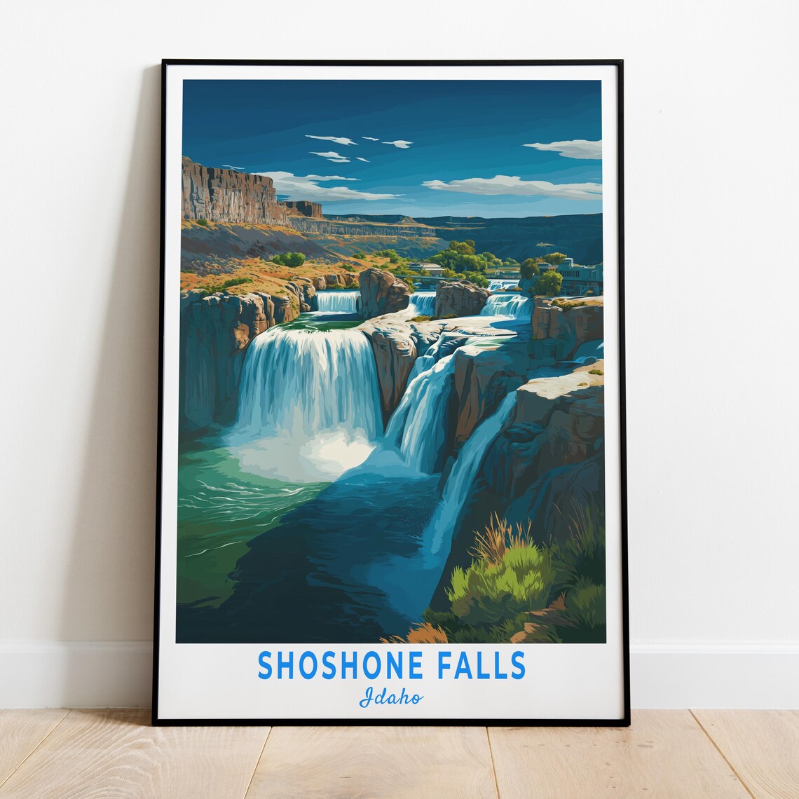 Shoshone Falls Travel Poster, Idaho Landscape