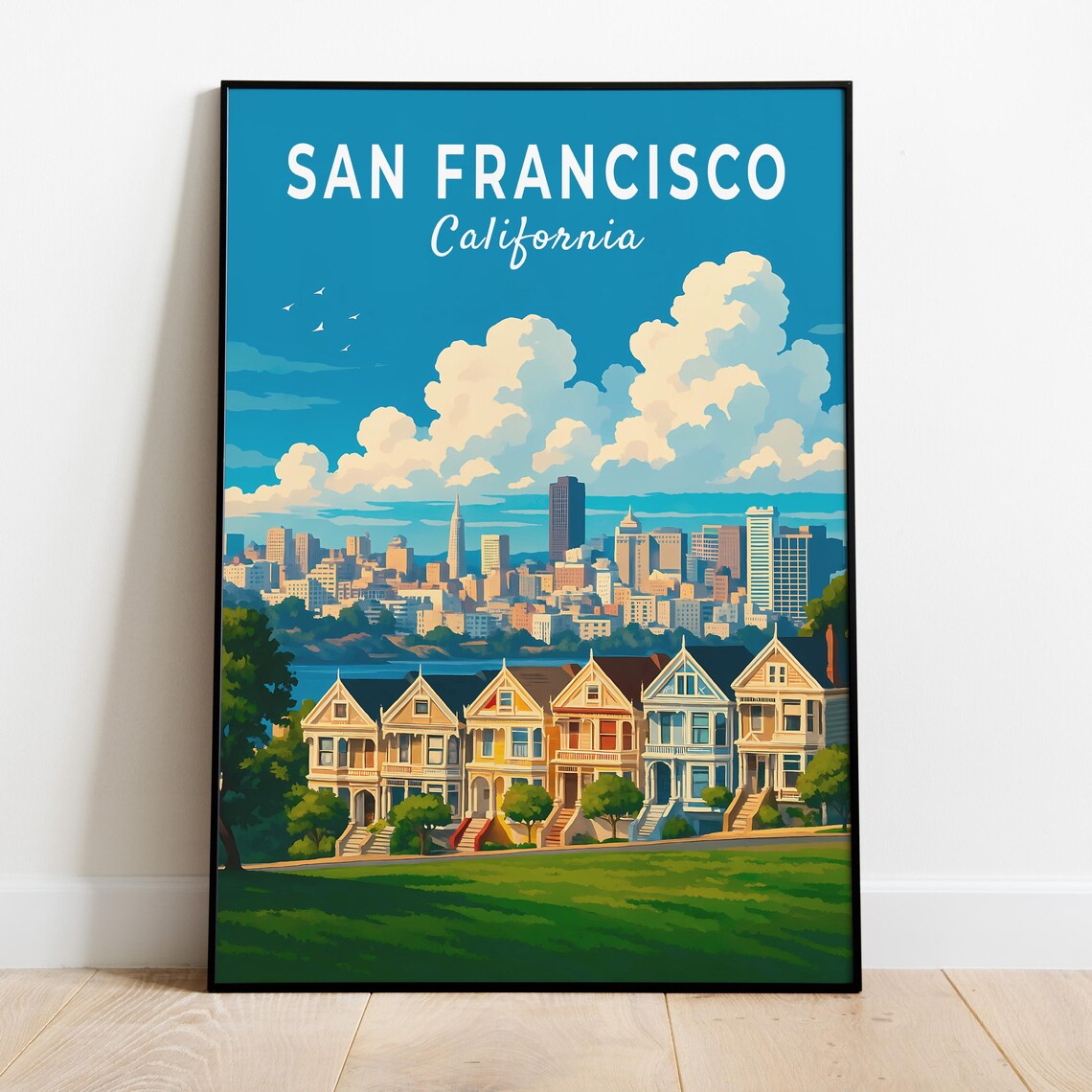 Painted Ladies Travel Poster, San Francisco