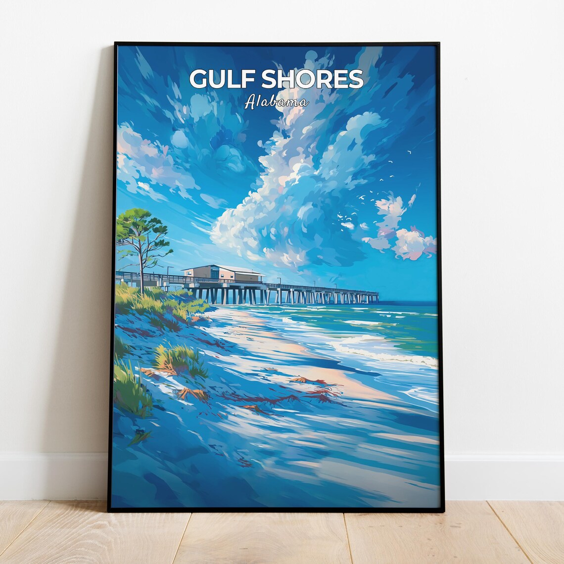 Gulf Shores Travel Poster, Coastal Beach Destination
