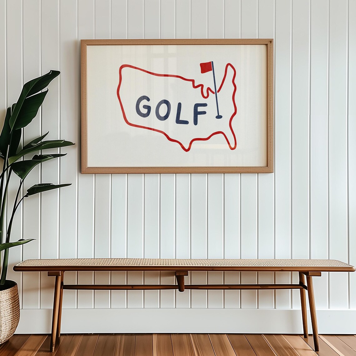 Golf Poster USA Typography Art Print for Office