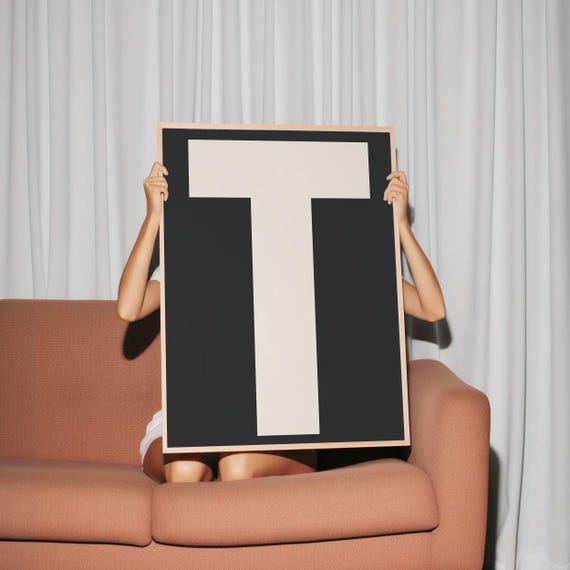 T Print My Type Of A Z Wall Print Retro Wall Art Trendy Wall Art Typography Letters Letter Print Gift Art T