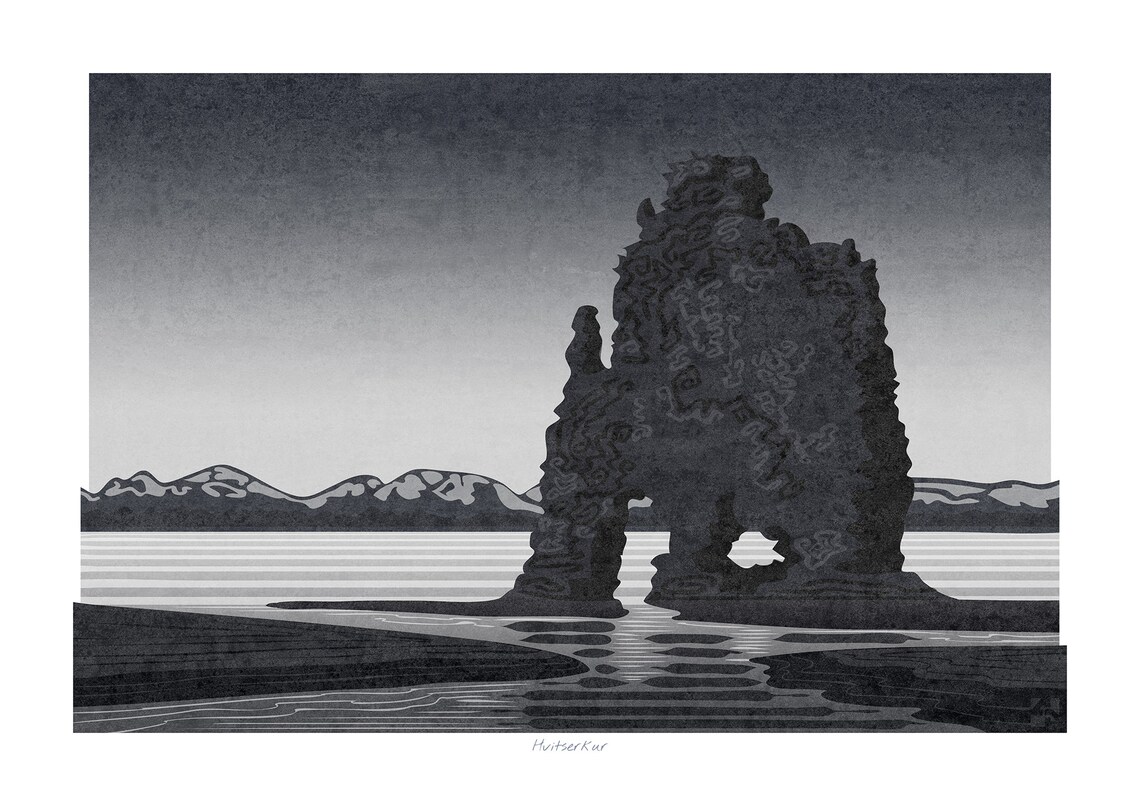 Hvitserkur Vatnsnes Iceland Travel Poster, North Coast - Image 3
