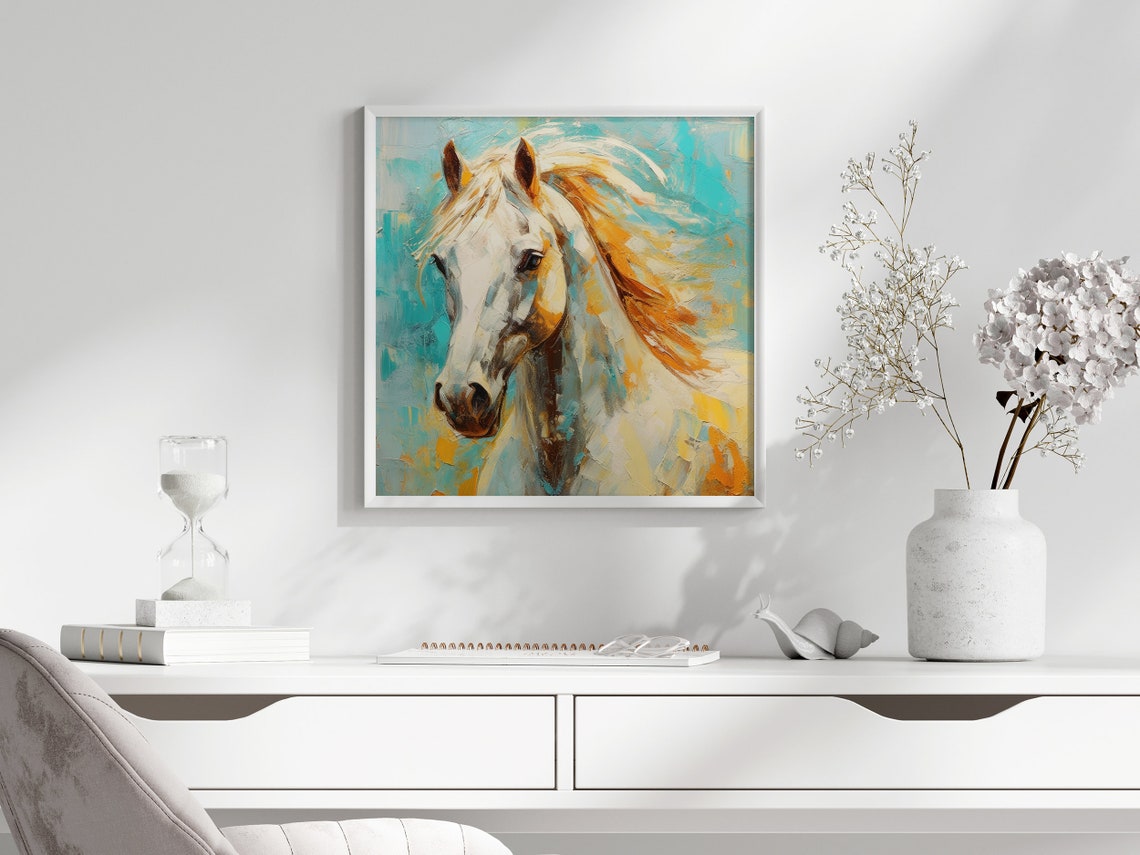 Horse Vibrant Post Impressionist Artwork Of A Horse Bold Impasto Techniques In Action - Image 2