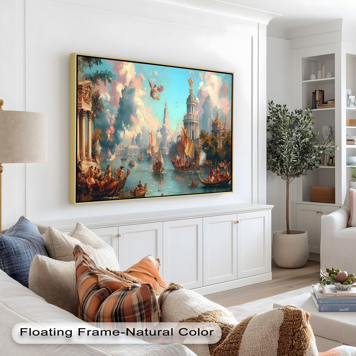 Renaissance Harbor Art Print, Classical Seaside Scene - Image 3