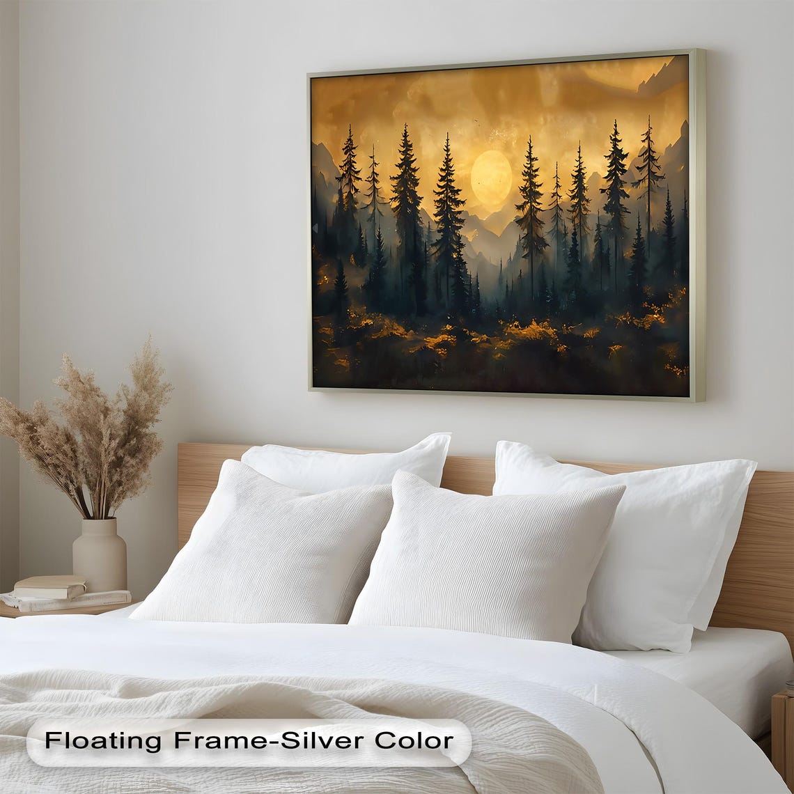 Golden Sunset Forest, Rustic Mountain Landscape - Image 3